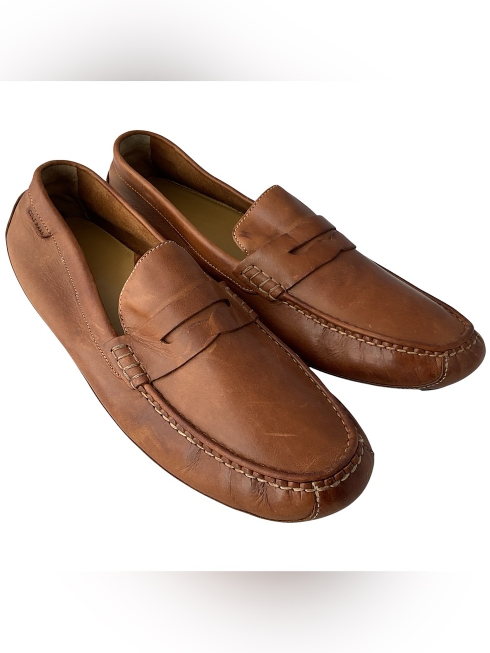 Cole Haan Brown Leather Driving Penny Loafers Comfort Casual Men’s Size 14